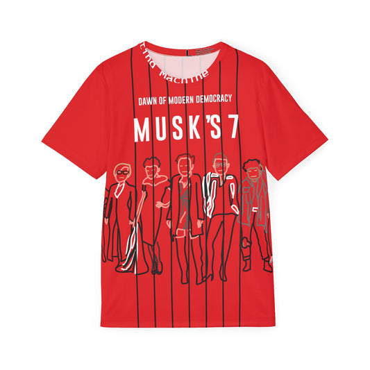 red tshirt with musk's crew